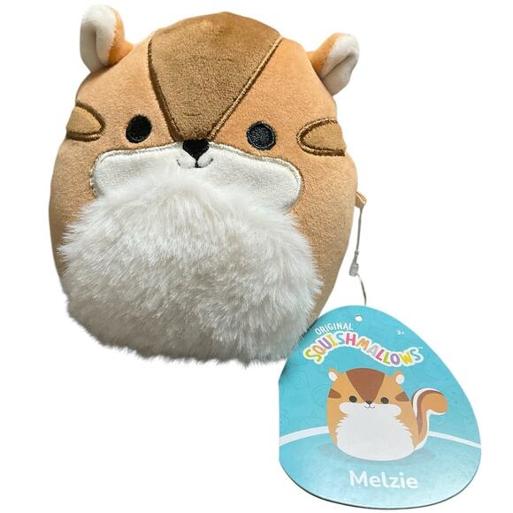 Squishmallows Melzie Squarel Tan and White Kids Toy - Picture 1 of 7